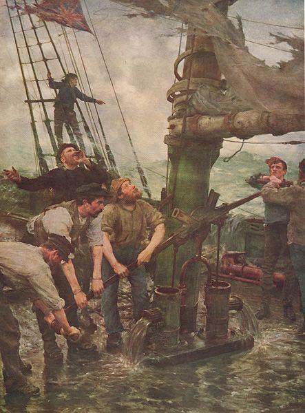 Henry Scott Tuke ALL HANDS TO THE PUMPS Sweden oil painting art